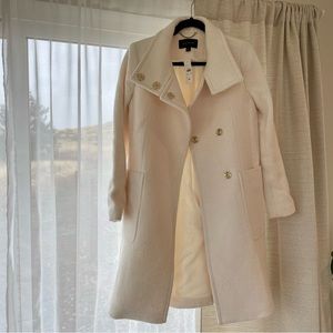 Ann Taylor boucle funnel neck coat